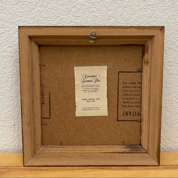 Vintage Owl Decorative Ceramic Tile Framed Art Wall Decor - Picture 6 of 8